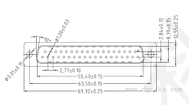 DB-37公蘭色半金一體焊線式3