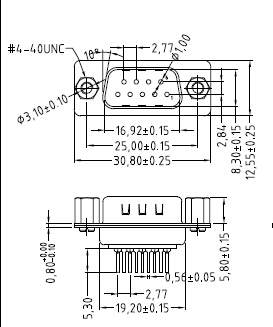 DP-09MK半金前鉚空心螺母6.0、接插頭3