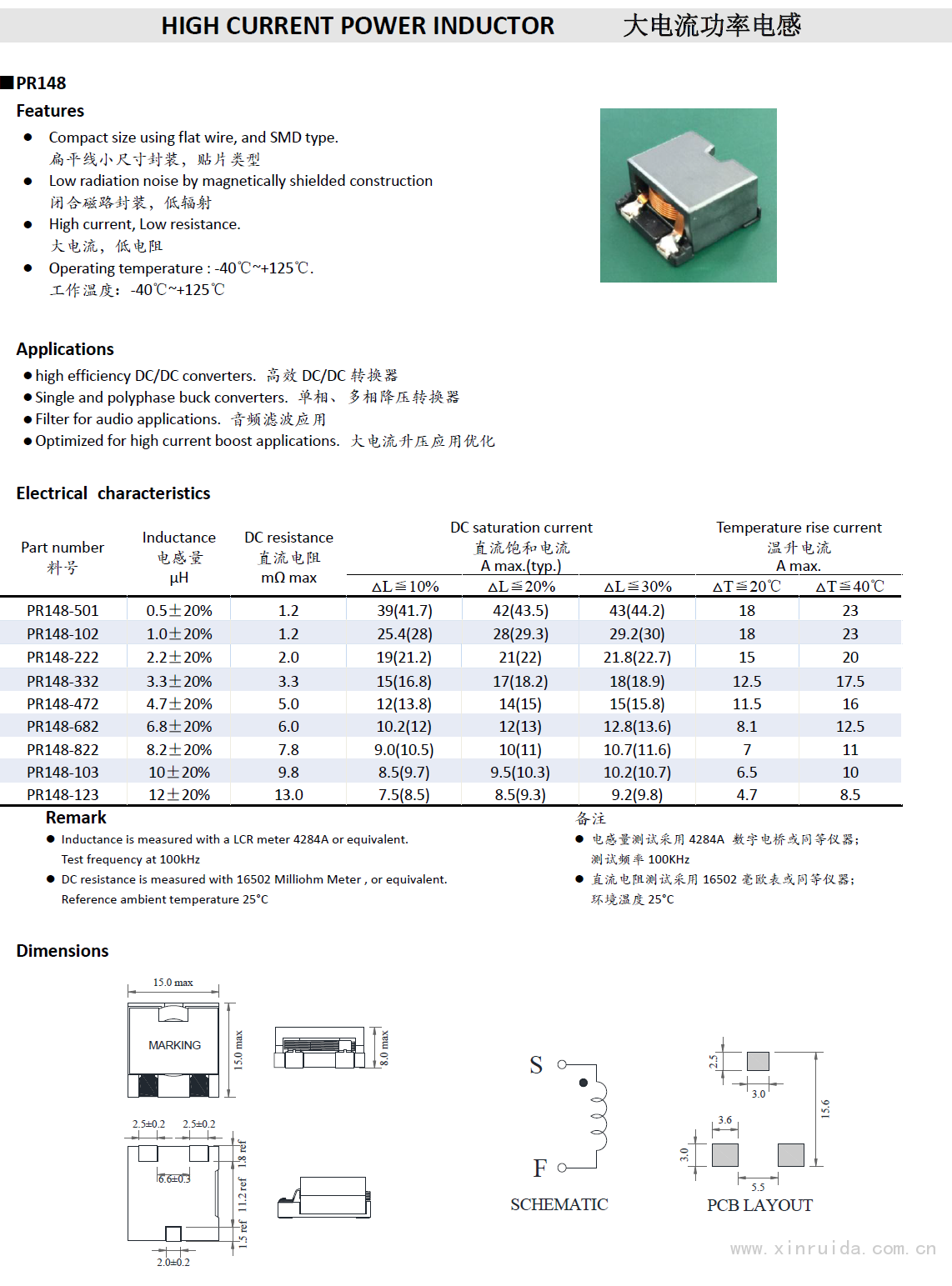 大電流電感PR148系列1