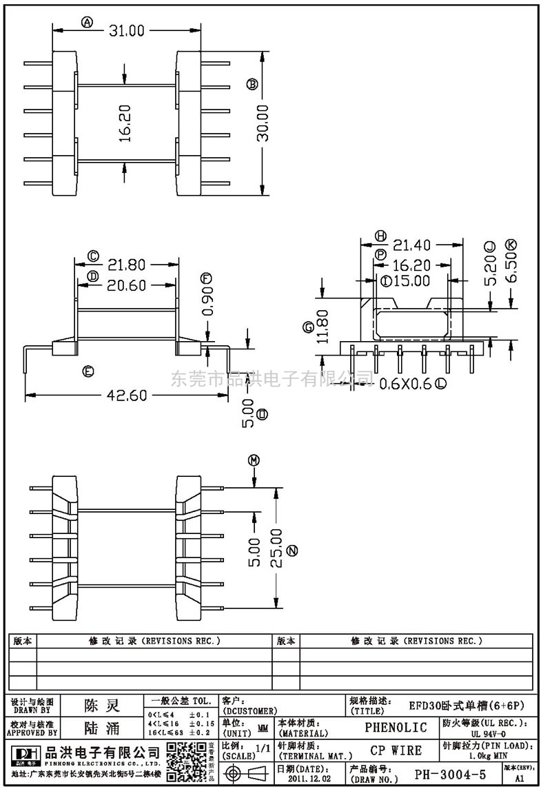PH-3004-5 EFD30臥式單槽(6+6P)