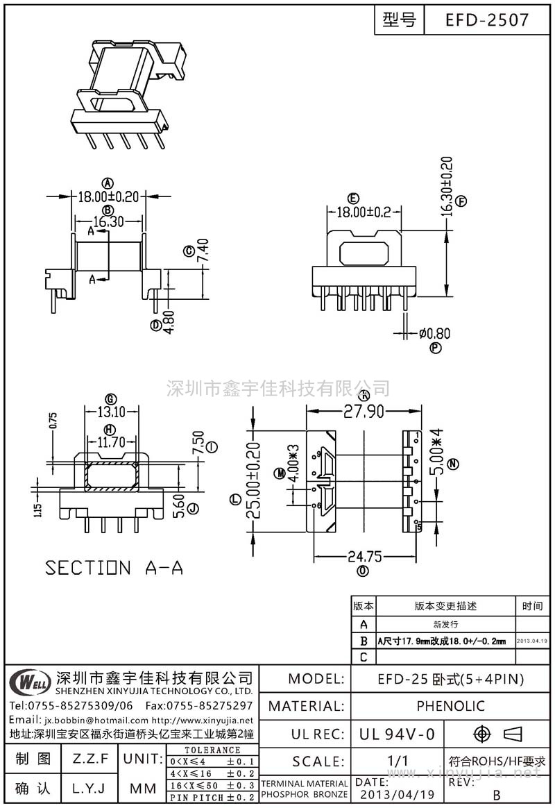 EFD-2507 EFD-25臥式(5+4PIN)