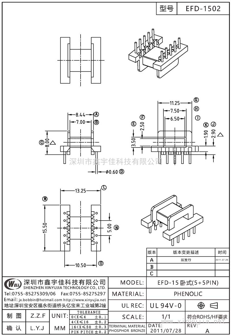 EFD-1502 EFD-15臥式(5+5PIN)