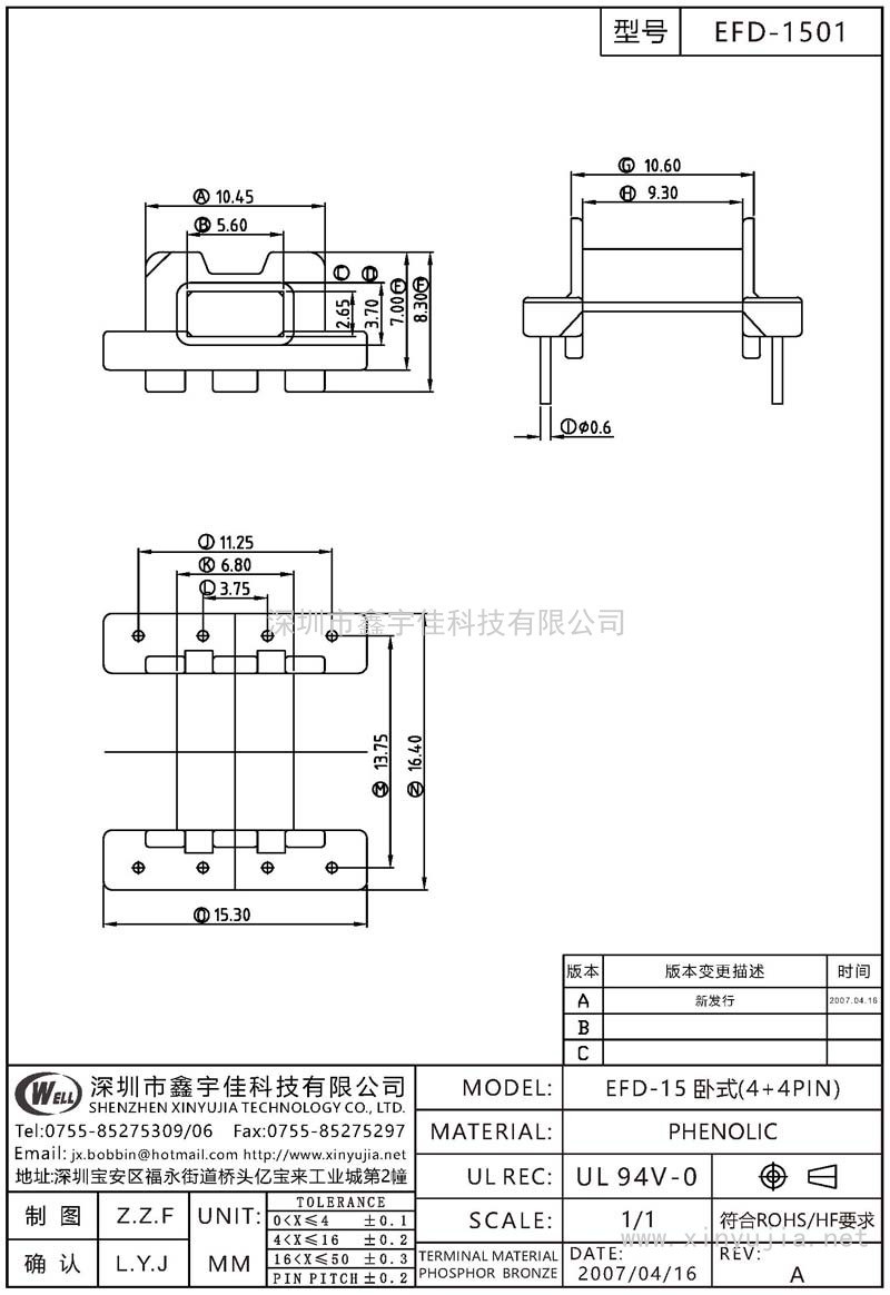 EFD-1501 EFD-15臥式(4+4PIN)