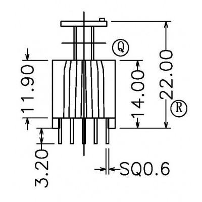 RH-EE-1319/EE-13立式(5+5PIN)