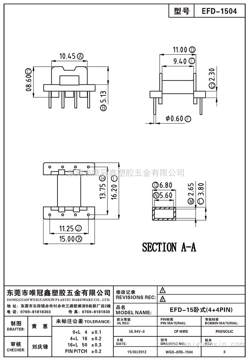 EFD-1504/EFD-15臥式(4+4PIN)