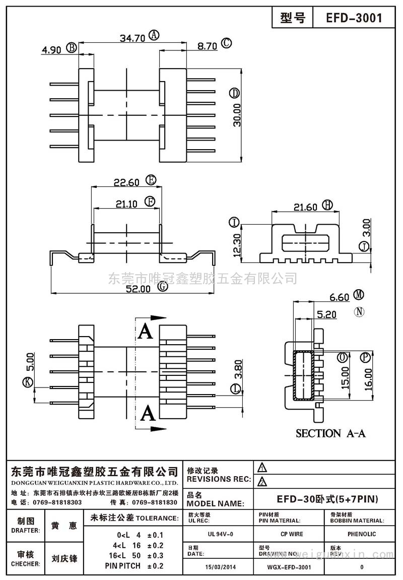 EFD-3001/EFD-30臥式(5+7PIN)