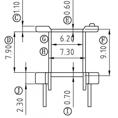 EE-1301/EE-13立式(5+5PIN)帶擋板
