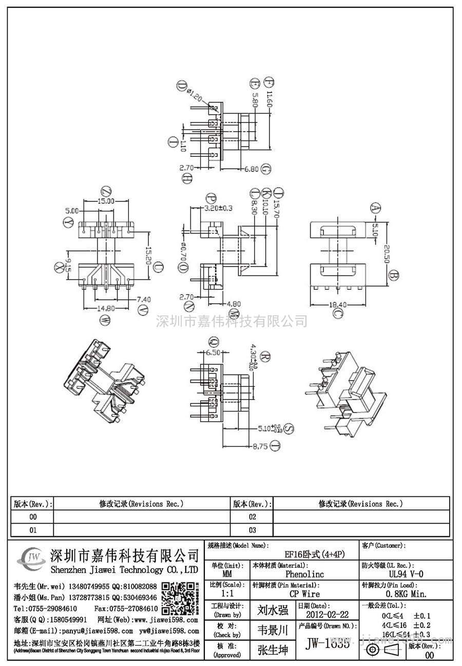 JW-1635/EF16臥式(4+4P)