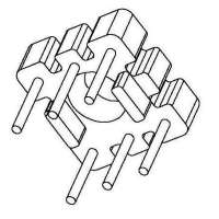 金達(dá)成-BASE-008 BASE(3+3PIN)針徑Φ0.7腳距3.5排距7.0